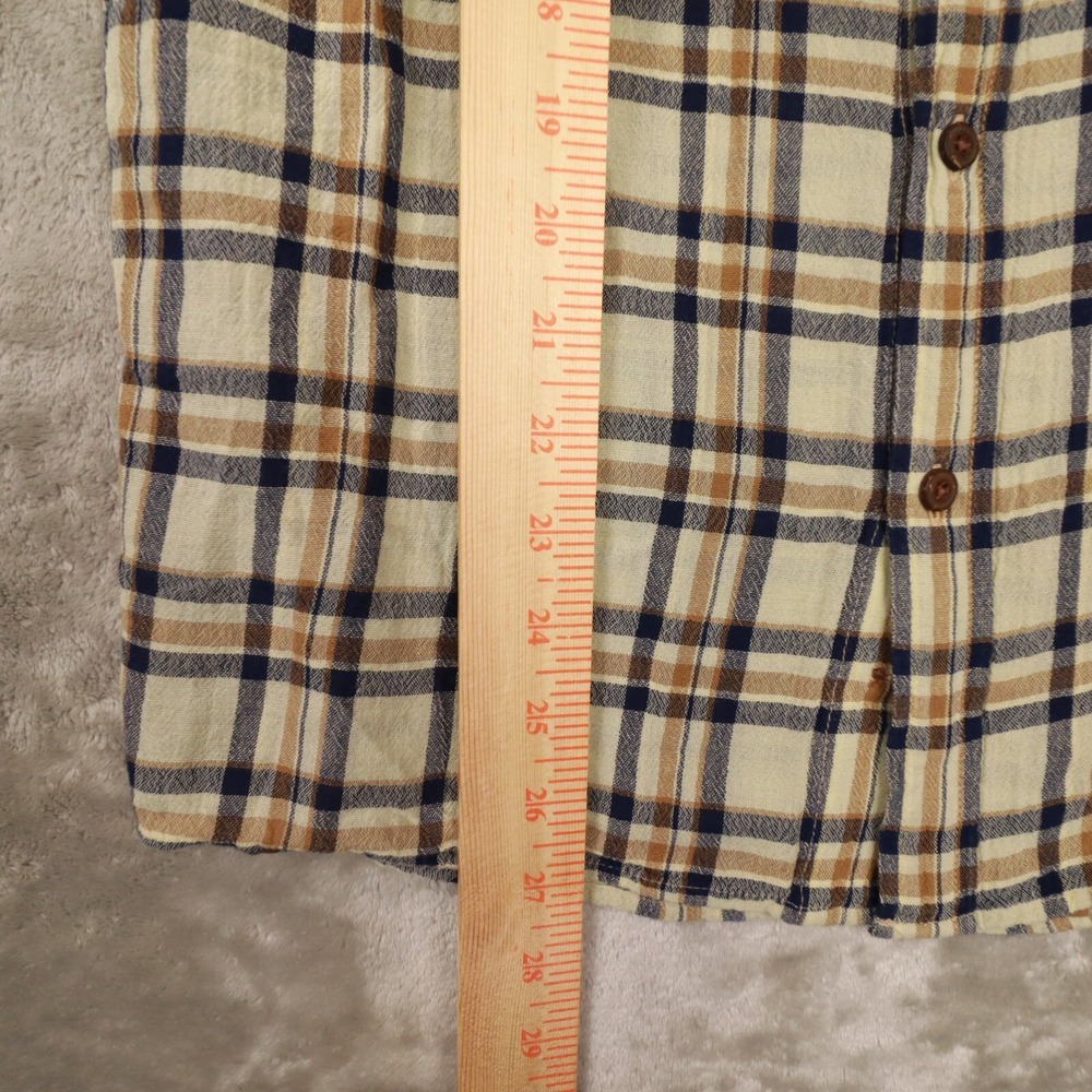 Patagonia Men's Beige Blue plaid Organic Cotton Button Up Shirt size Small - Picture 5 of 8